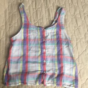 checkered crop top size XS